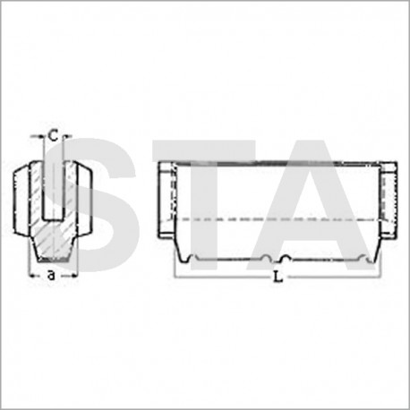 Trim Sabiem counterweight nylon x L: 80x20 mm C: 7.5 mm