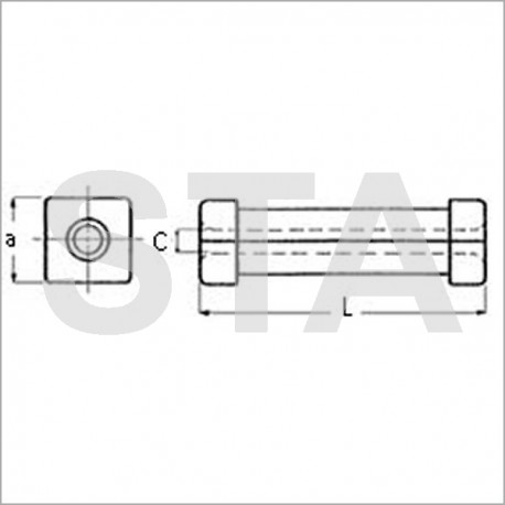 Trim Sabiem counterweight nylon x L: 79x24 mm C: 7 mm