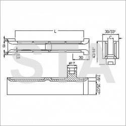 Trim for guide rail 130x20 10.5 mm polyurethane