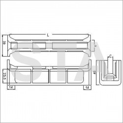 Polyurethane lining 144x22 8.5 mm