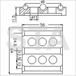 Coulisseau pour fils-guides nylon Diam 7-8-7