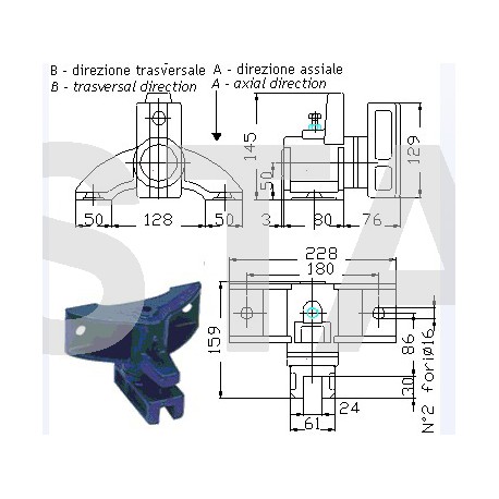 Guide shoe support for cab 1500 kg
