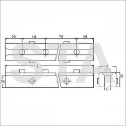 Garniture Schindler en polyuréthane Lxa 177x29 mm C 16.5 mm
