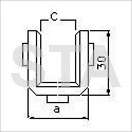 Garniture Schindler en polyuréthane Lxa 100x26 mm C 9.5 mm