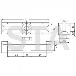 Garniture pour rails type Fiam en polyuréthane L 140 mm 8.5 mm