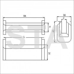 Fiam topping rails type nylon 78x19 mm 8.5 cm