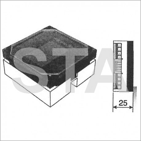 Support + vitre anti-vandales pour éclairage de secours 12V