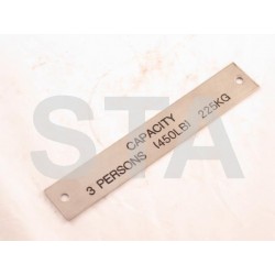 F0102AAY10
LOAD PLATE - S/S, 1000KG, FOR 13 PERSONS, 150MM HIGH, 110MM WIDE, FOR FRENCH MODULS