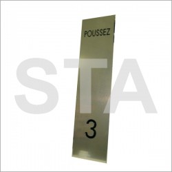 Plaque POUSSEZ métal brossé