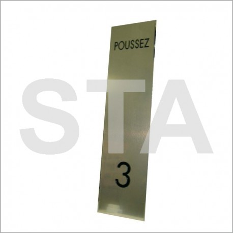 Plaque POUSSEZ métal brossé