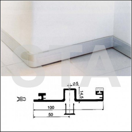 Plinthe et closoir alu anodisé naturel H 70 mm