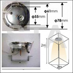 Spot à led avec collerette anti-vandale chrome en 12 VDC