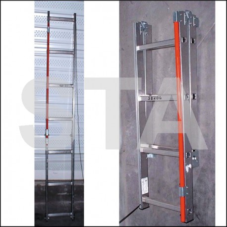 Echelle aluminium repliable dans fond de fosse Modèle 4+5 échelons