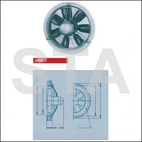 Ventilateur hélicoïde à hautes performances HWW 200/4