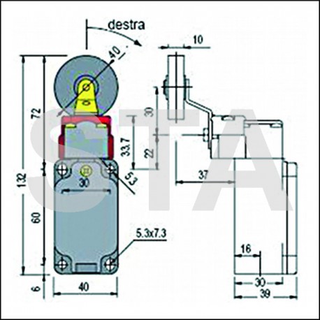 FP 94551 + L5133 galet diam 40 mm 2NO