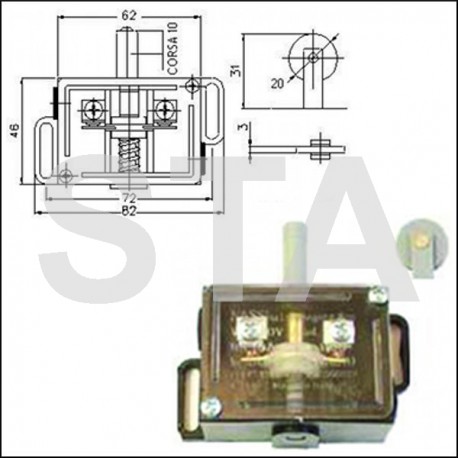 2 NC reset automatique tête avec galet