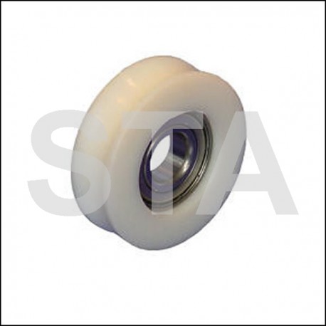 Kone galet de porte diam extérieur 64mm diam intérieur 57mm diam axe 17mm largeur 20mm largeur gorge 15mm