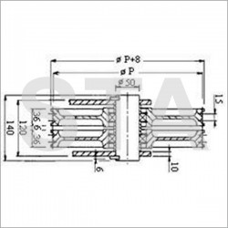 Paire de poulies de renvoi pleines pour ascenseur hydraulique P : 360 Nb gorges : 2